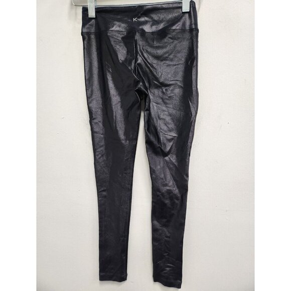 Koral Womens Lustrous Athletic Leggings Size XS Black Crop Activewear Pull On - Picture 6 of 7